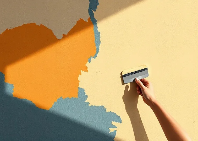 Application d'un enduit décoratif à la lisseuse sur un mur