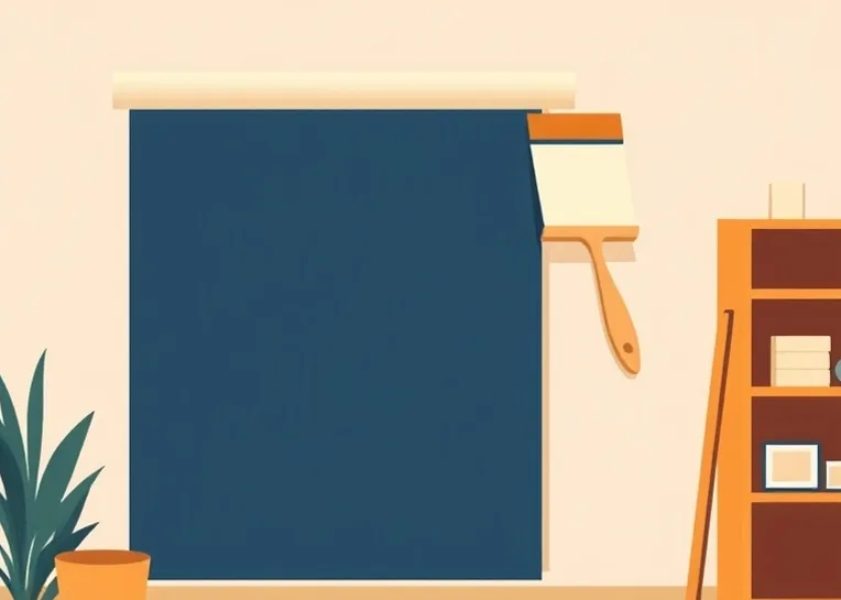 Pose de papier peint, rouleau et brosse à maroufler